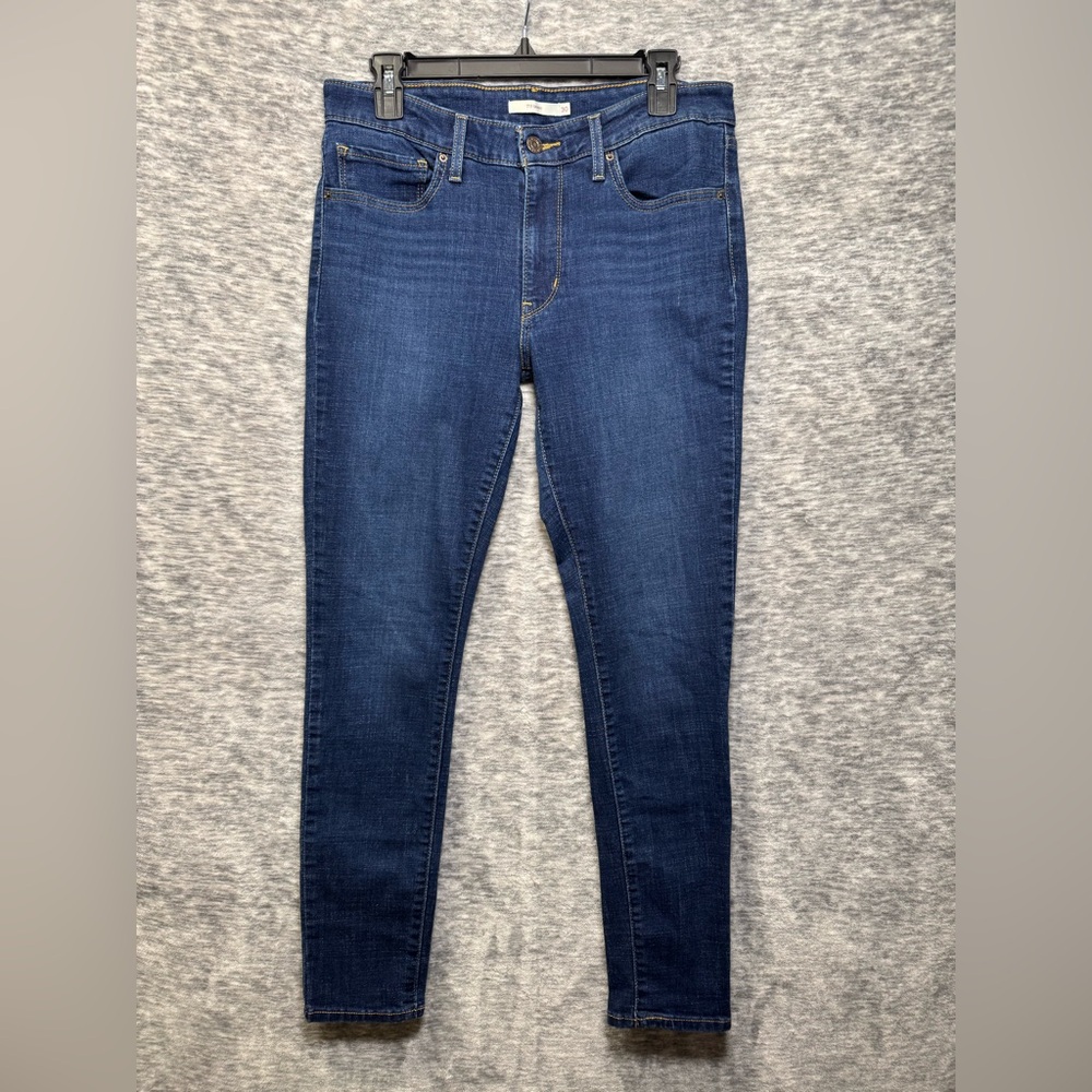 LEVI'S 711 Skinny Ankle Jeans Size 10 / 30 Stretch Denim Indigo